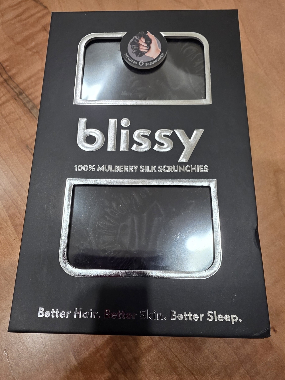 Brand New & Sealed Blissy 6-Pack Scrunchies – 100% Mulberry Silk